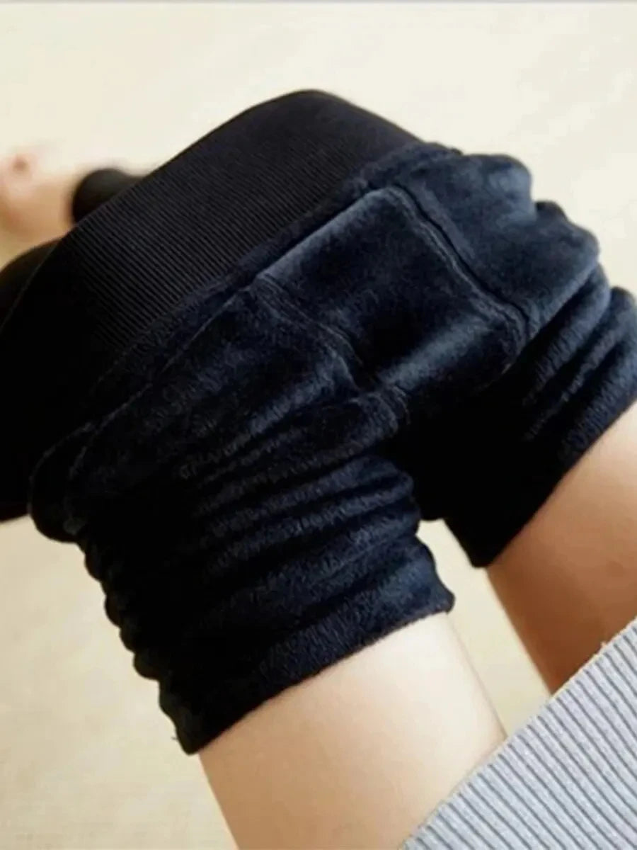 Plush Lined Thermal Footless Leggings for Women