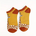 Cotton Giraffe Print Ankle Socks