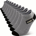 Polyester Elastane Low Cut Athletic Socks 10 Pack