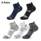 5 Pairs Polyester Elastane Knit Ankle Crew Socks