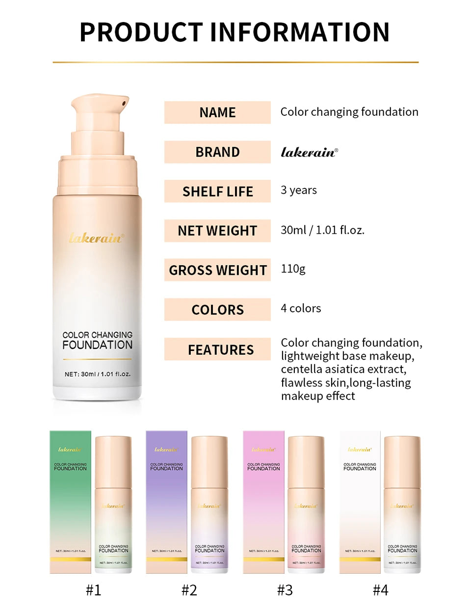 Liquid Foundation Color Changing Face Concealer