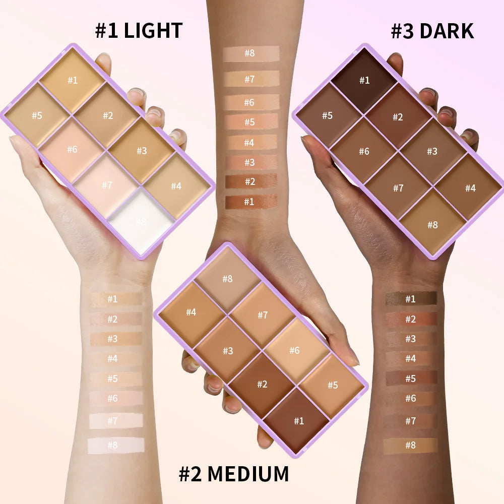 8 Color Cream Concealer and Contour Makeup Palette - 17