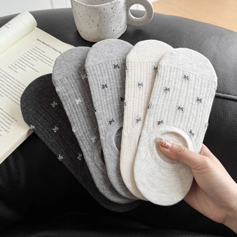 Polyester Elastane Teddy Bear Print Casual Ankle Socks for Women
