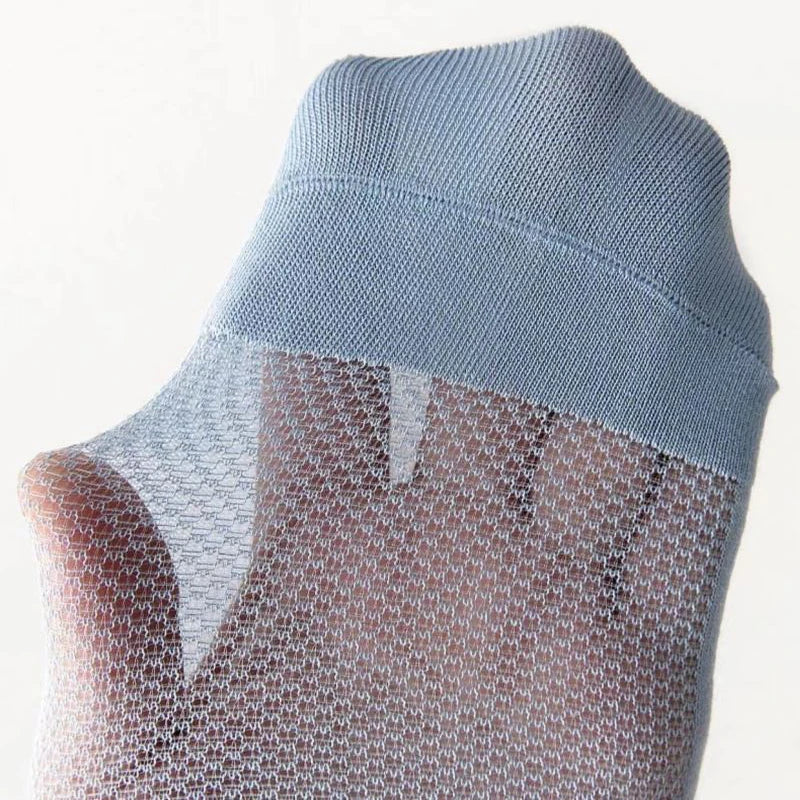 10 Pairs Mens Polyester Elastane Breathable Mesh Ankle Socks - 6