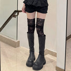 Floral Lace Over The Knee Stockings