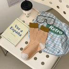 Striped Polyester Elastane Crew Socks Women