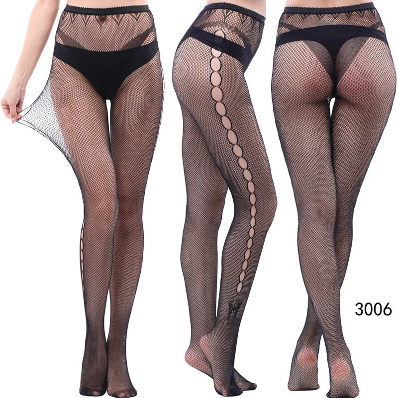 Nylon Spandex Jacquard Patterned Fishnet Pantyhose Tights - 26