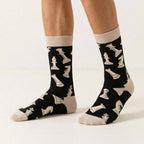 Unisex Polyester Elastane Chess Pattern Crew Socks