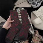 Leopard Print Polyester Spandex Mid Tube Socks 6 Pair Set