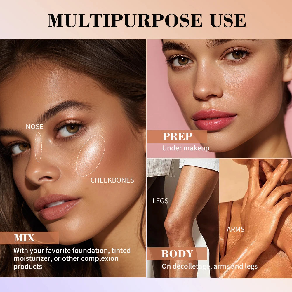 Water Based Gel Face Highlighter and Illuminating Makeup Primer