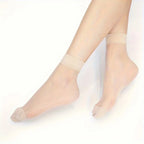10 Pairs Transparent Nylon Silk Casual Socks