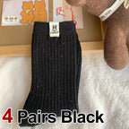 Polyester Elastane Casual Mid Tube Socks 4 Pack