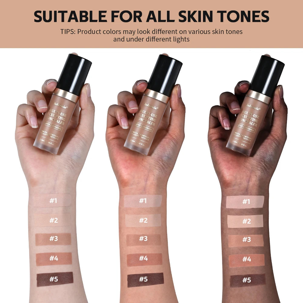 5 Color Liquid Face Concealer Waterproof Oil Control Foundation