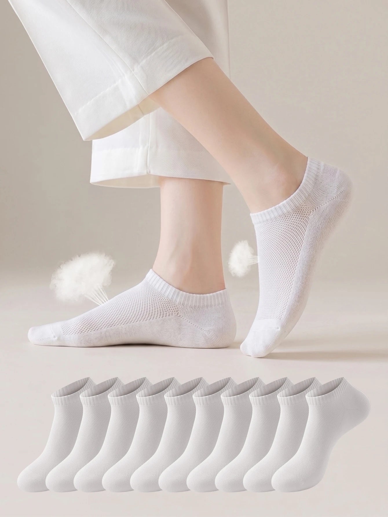 Polyester Elastane Crew Socks Six Pair Set - 12