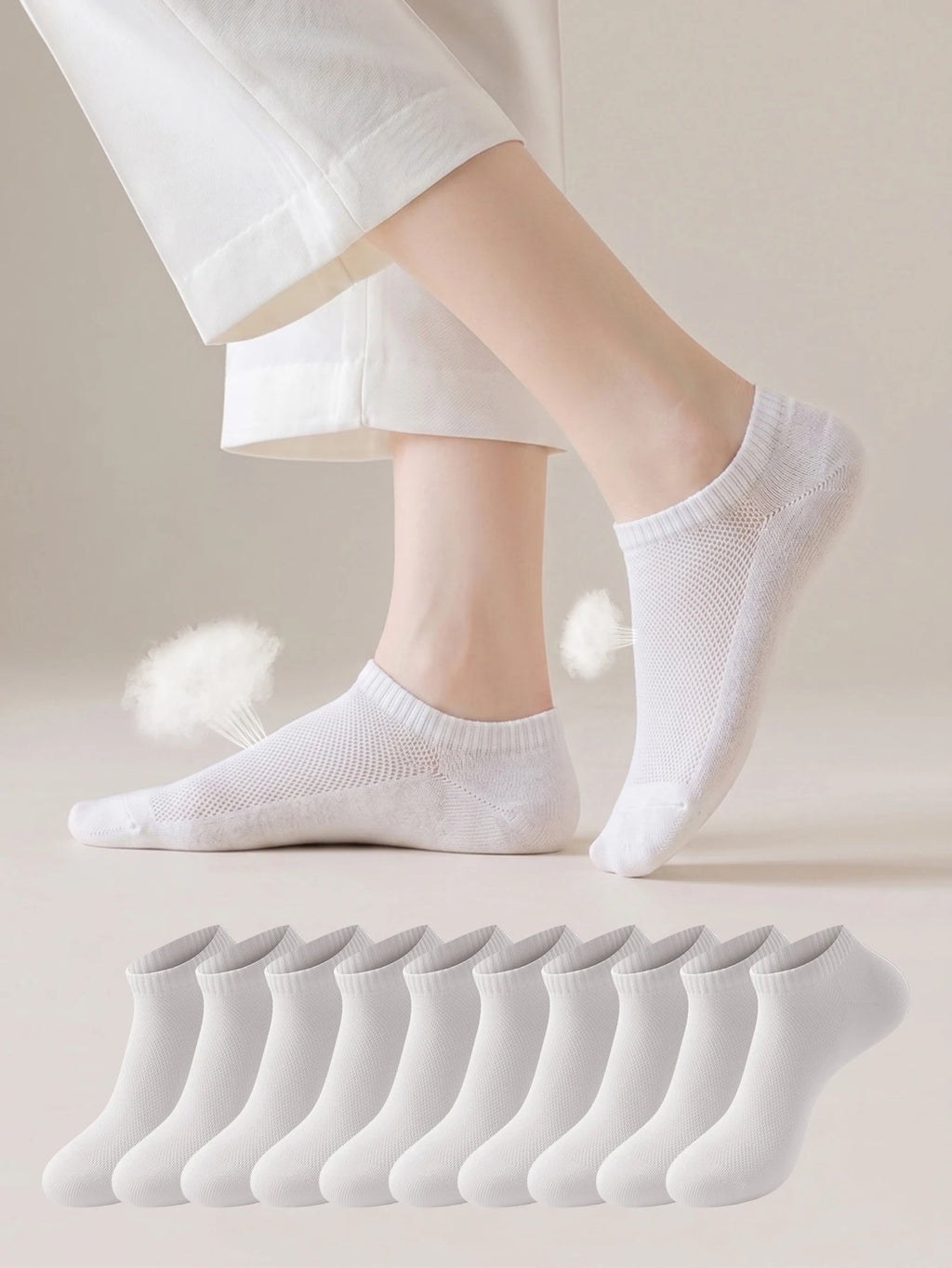 Polyester Elastane Crew Socks Six Pair Set