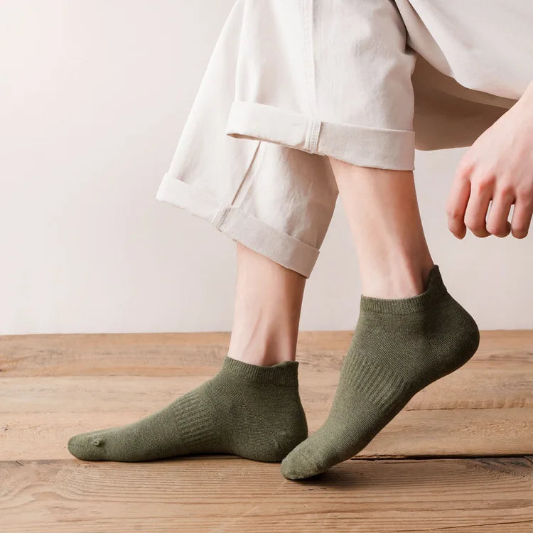 10 Pairs Mens Cotton Casual Ankle Socks - 10