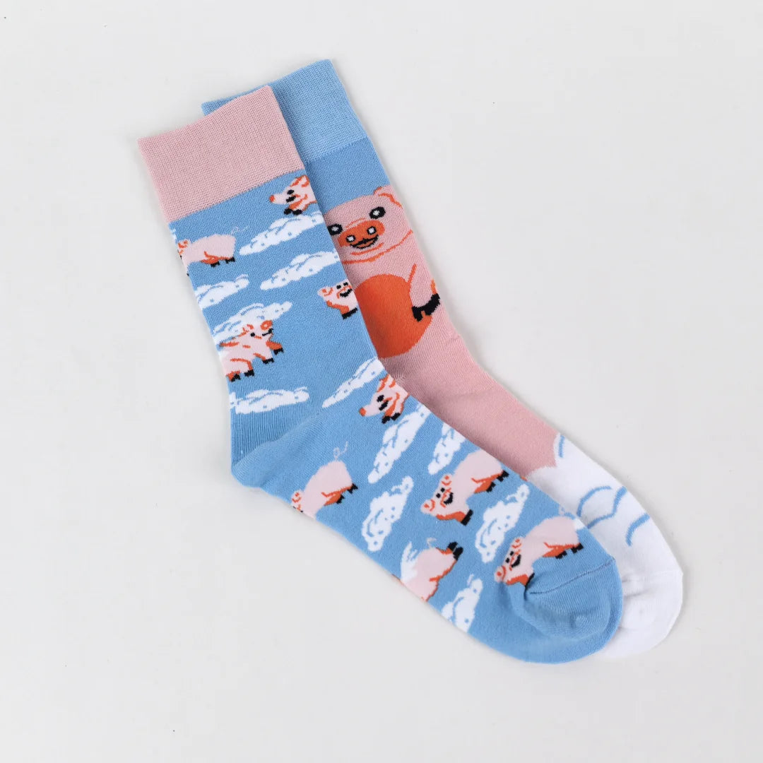 Cotton Blend Cartoon Animal Crew Socks