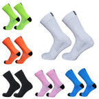 Polyester Elastane Cycling Socks Knee High Breathable Sports Gear