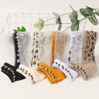 Polyester Elastane Low Cut Leopard Print Casual Socks