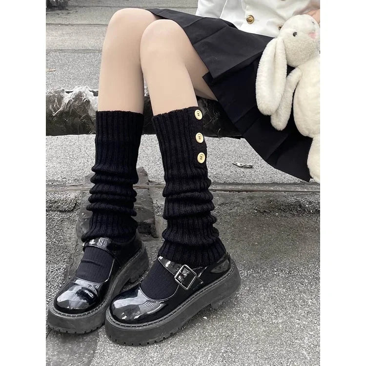 Acrylic Knitted Leg Warmers 40cm