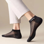 10 Pairs Mens Polyester Elastane Breathable Mesh Ankle Socks