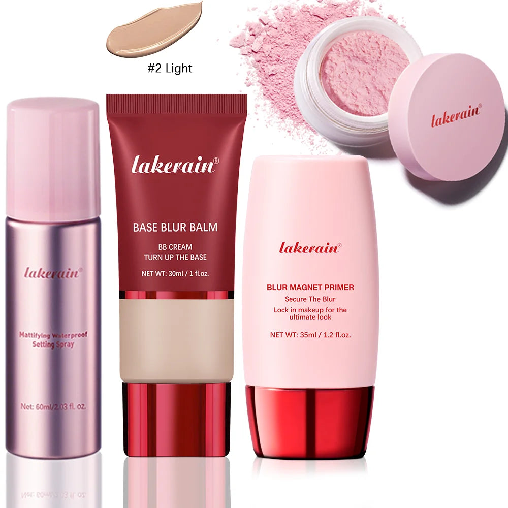 Matte Makeup Setting Primer Powder and Balm Set