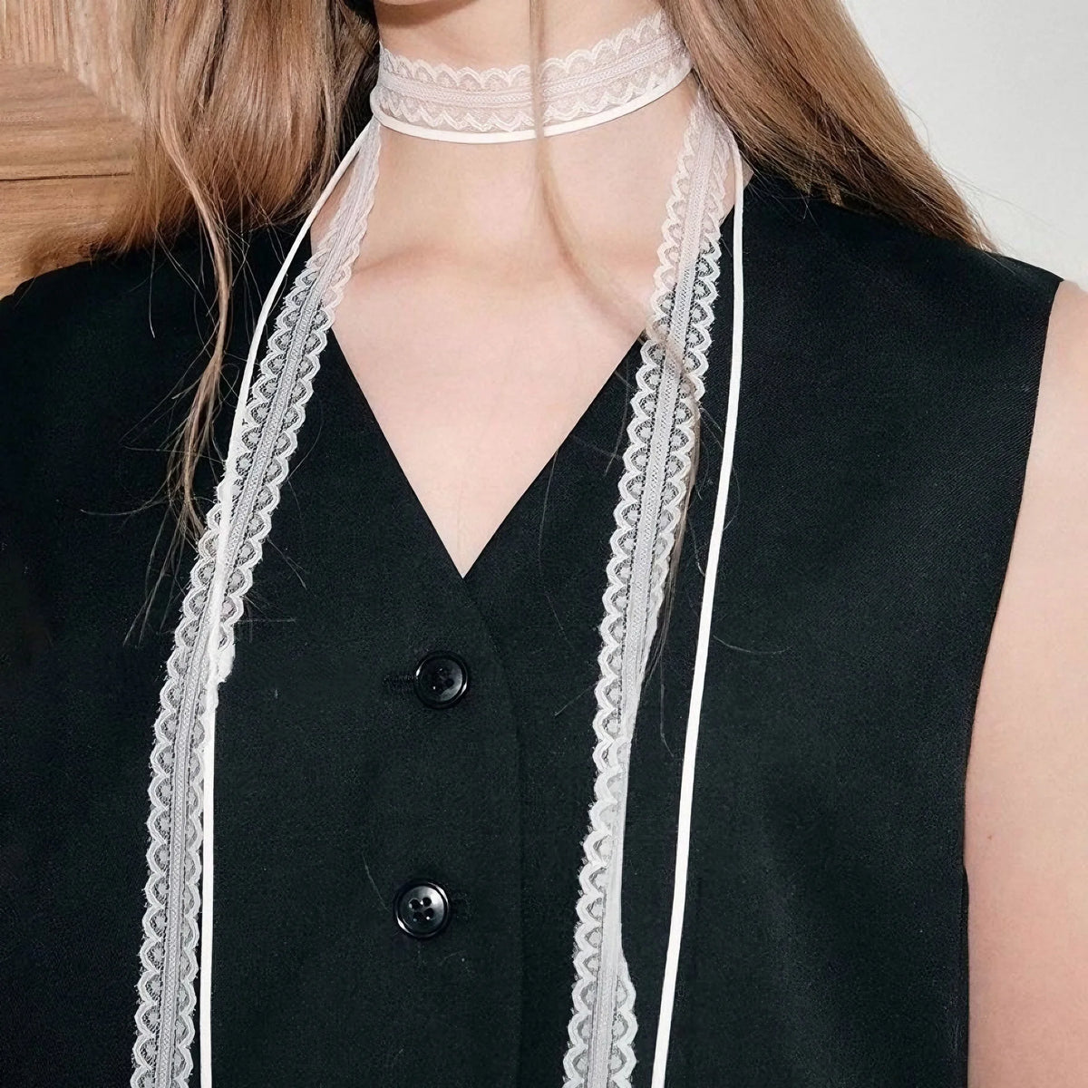 Lace Ribbon Bowknot Choker Necklace