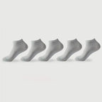 Bamboo Fiber Low Cut Ankle Socks Five Pair Set
