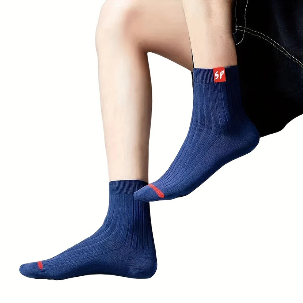 Mens Breathable Polyester Spandex Low Tube Casual Sports Socks