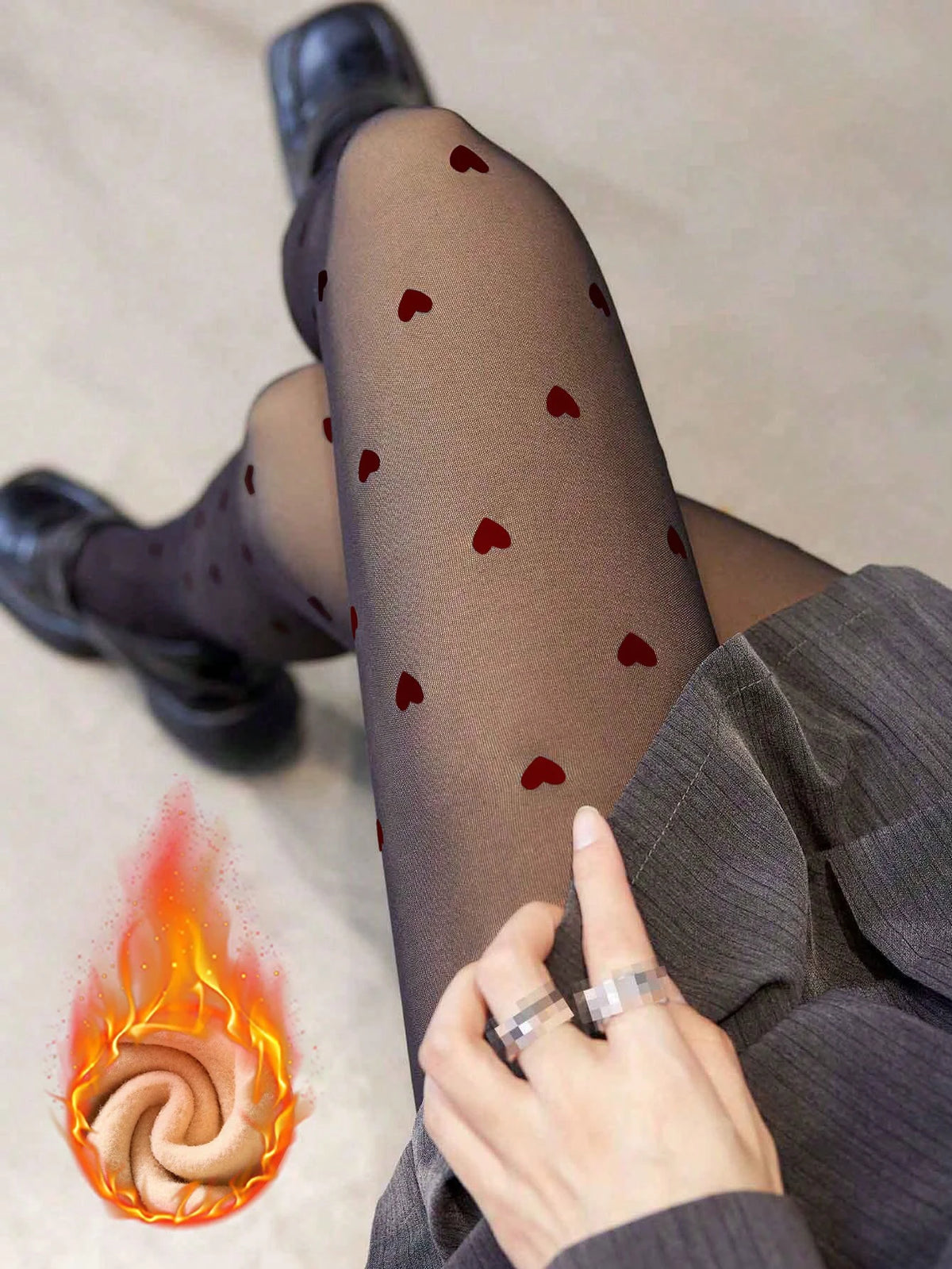 Polyester Elastane Thermal Fleece Lined Tights