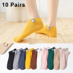 Polyester Elastane Low Tube Ankle Socks Women Bear Pattern Set