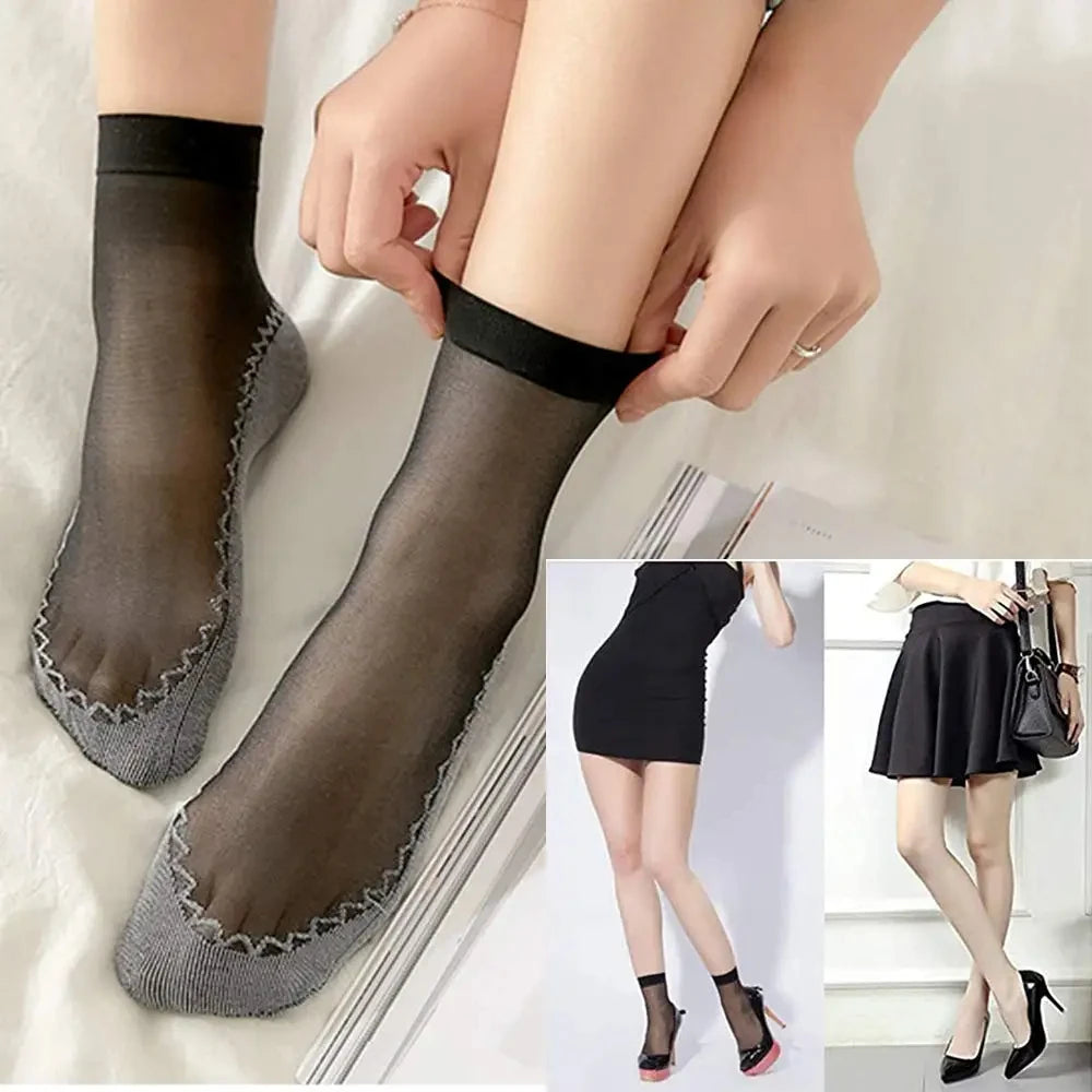 Womens Polyester Nylon Anti Slip Casual Socks - 2