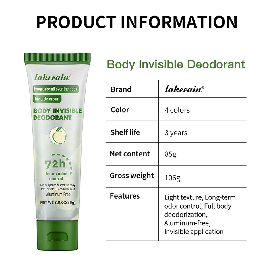 Full Body Deodorant Invisible Cream