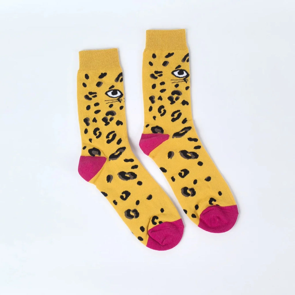 Polyester Elastane Animal Print Mid Calf Socks