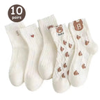 Polyester Blend Cartoon Pattern Mid Tube Socks