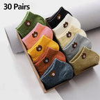 Polyester Elastane Low Tube Ankle Socks Women Bear Pattern Set