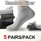Bamboo Fiber Low Cut Ankle Socks Five Pair Set