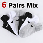 Polyester Elastane Low Cut Casual Heart Print Women Socks