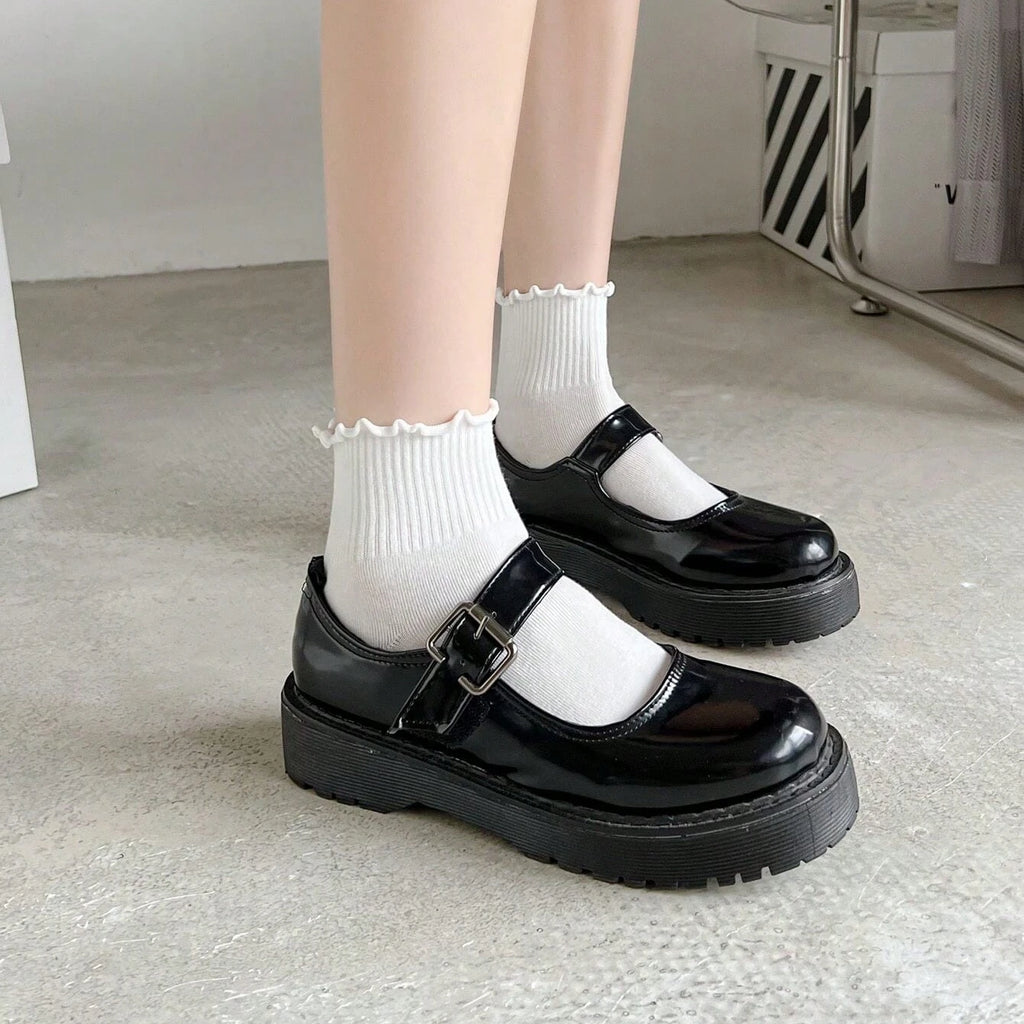 Polyester Elastane Ruffle Crew Socks Set