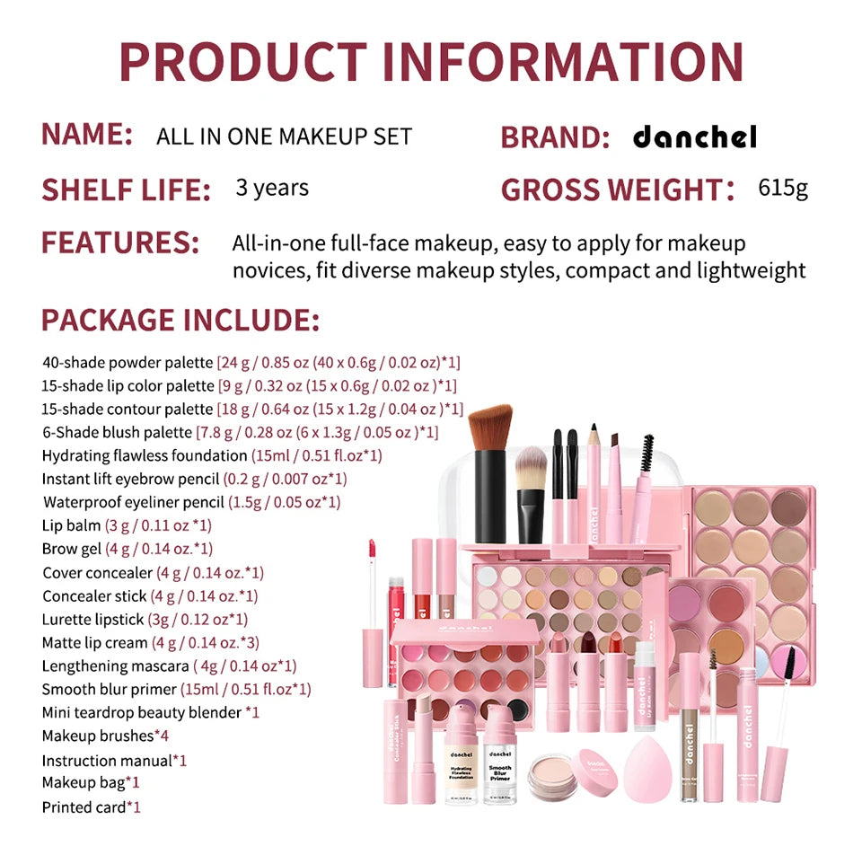 All In One Professional Makeup Cosmetic Set With Tools - 19