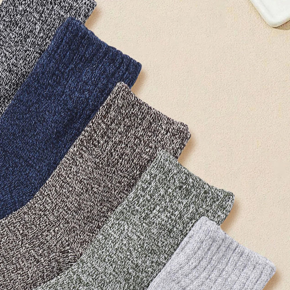 Mens Polyester Spandex Knit Crew Socks