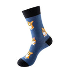 Cotton Blend Corgi Pattern Crew Socks