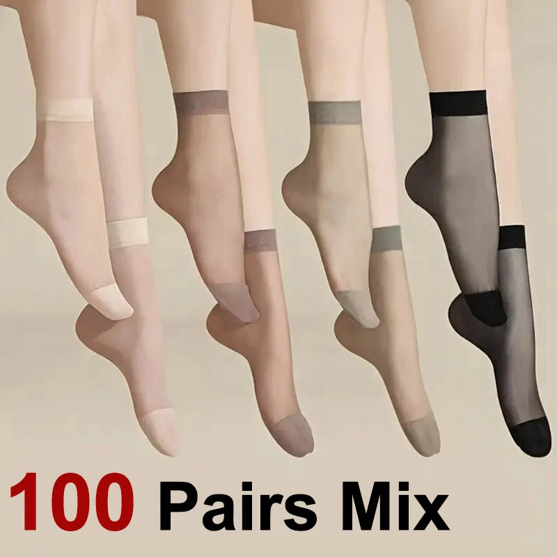 Nylon Spandex Transparent Casual Socks