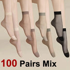 Nylon Spandex Transparent Casual Socks