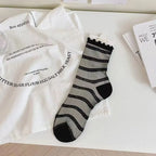 Polyester Mesh Heart Pattern Breathable Womens Socks
