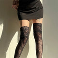 Lace Mesh Thigh High Stockings