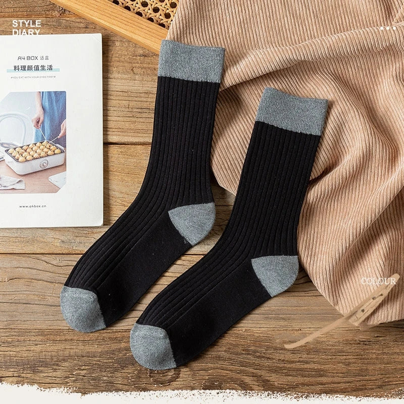 Polyester Elastane Women Crew Socks Japanese Style Set - 2