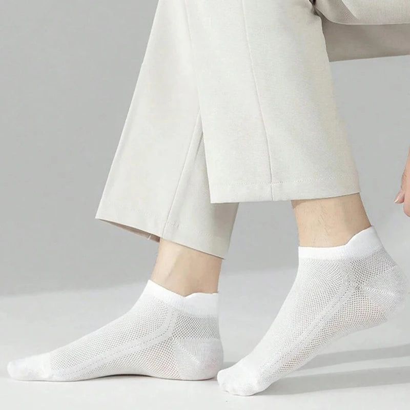Cotton Polyester Ankle Socks Breathable Mesh Summer Casual Footwear - 4