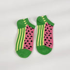 Cotton Blend Watermelon Print Low Cut Ankle Socks