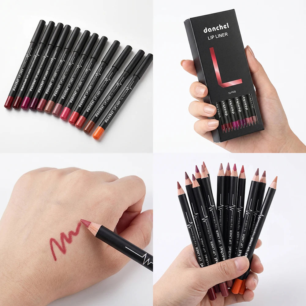 12 Piece Waterproof Matte Lip Liner Pencil Set